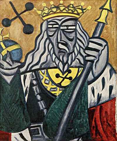 {{ product_title }} Fine Art Print | {{ product_vendor }} Jakero77 Olga Rozanova - King of Clubs Playing Card (1913) - 17" x 22" Fine Art Print Art Print  Jakero77