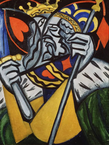 {{ product_title }} Fine Art Print | {{ product_vendor }} Jakero77 Olga Rozanova - King of Hearts & Diamonds Playing Cards (1915) - 17" x 22" Print Art Print  Jakero77