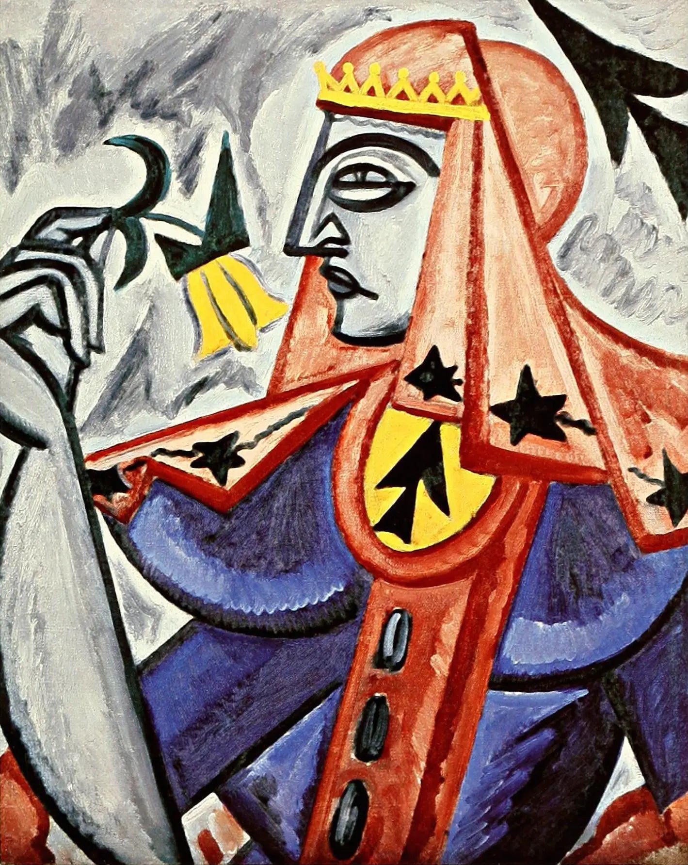 {{ product_title }} Fine Art Print | {{ product_vendor }} Jakero77 Olga Rozanova - Queen of Spades Playing Cards (1915) - 17" x 22" Fine Art Print Art Print  Jakero77