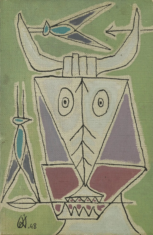 {{ product_title }} Fine Art Print | {{ product_vendor }} Jakero77 Oscar Dominguez - Bull Head (1948) Monogram Signed - 17" x 22" Fine Art Print Art Print  Jakero77