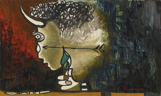 {{ product_title }} Fine Art Print | {{ product_vendor }} Jakero77 Oscar Dominguez - Bull Head with Arrow Signed - 17" x 22" Fine Art Print Art Print  Jakero77