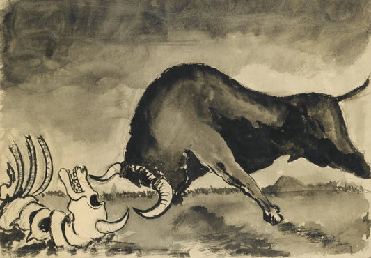 {{ product_title }} Fine Art Print | {{ product_vendor }} Jakero77 Oscar Dominguez - Bull and Bones - 17" x 22" Fine Art Print Art Print  Jakero77