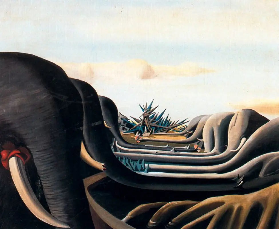 {{ product_title }} Fine Art Print | {{ product_vendor }} Jakero77 Oscar Dominguez - Cementario de Elefantes (1938) - 17" x 22" Fine Art Print Art Print  Jakero77