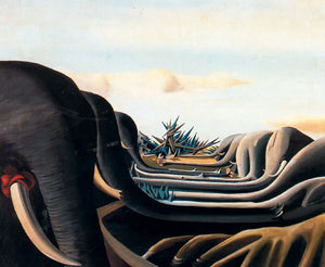 {{ product_title }} Fine Art Print | {{ product_vendor }} Jakero77 Oscar Dominguez - Cementario de Elefantes (1938) - 17" x 22" Fine Art Print Art Print  Jakero77