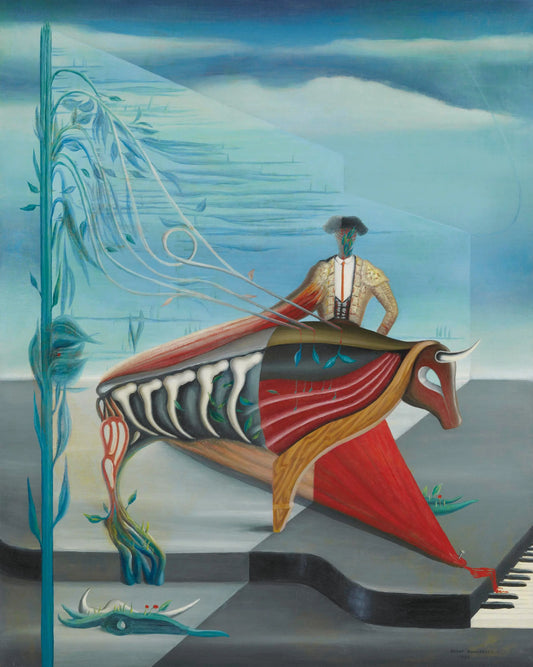 {{ product_title }} Fine Art Print | {{ product_vendor }} Jakero77 Oscar Dominguez - Composition with Bull & Piano 1939 Signed - 17"x22" Art Print Art Print  Jakero77