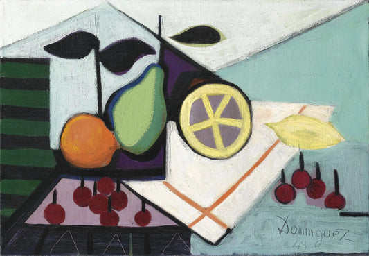 {{ product_title }} Fine Art Print | {{ product_vendor }} Jakero77 Oscar Dominguez - Composition with Lemons & Cherries 1949 Signed - 17"x22" Print Art Print  Jakero77