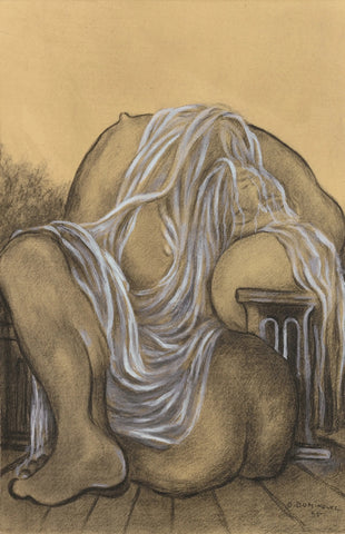 {{ product_title }} Fine Art Print | {{ product_vendor }} Jakero77 Oscar Dominguez - Contorted Nude Figure (1945) Signed - 17" x 22" Fine Art Print Art Print  Jakero77