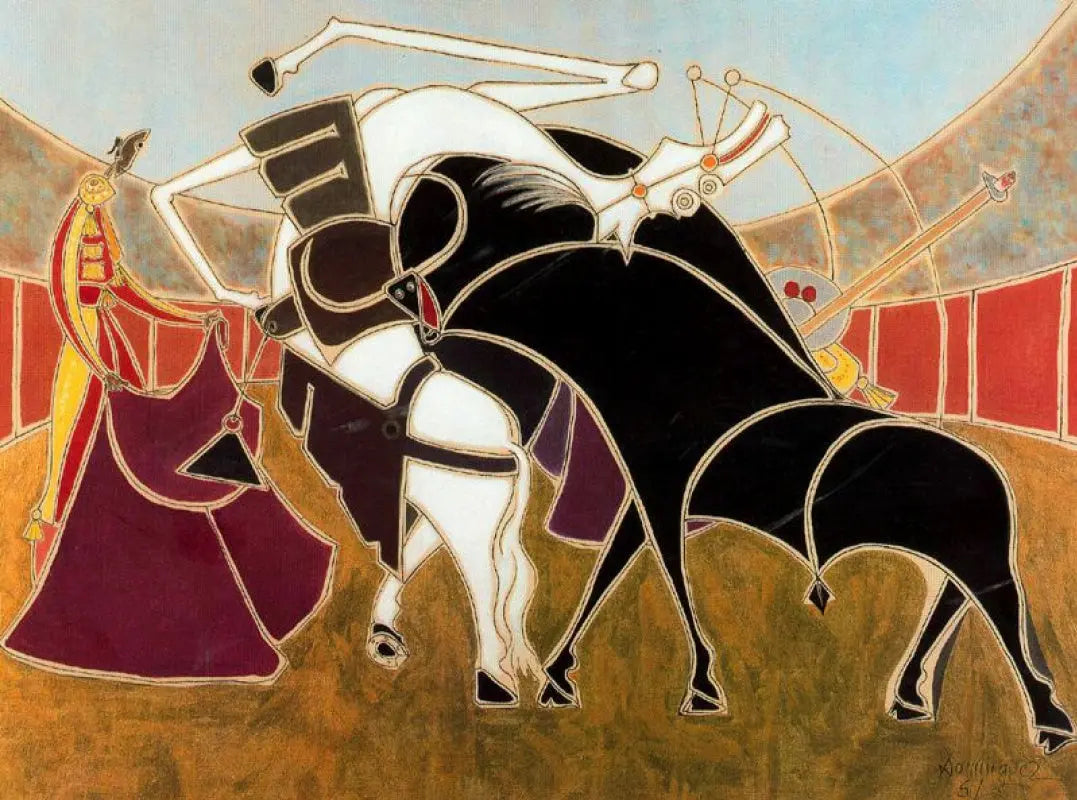 {{ product_title }} Fine Art Print | {{ product_vendor }} Jakero77 Oscar Dominguez - Corrida II (1951) Signed - 17" x 22" Fine Art Print Art Print  Jakero77