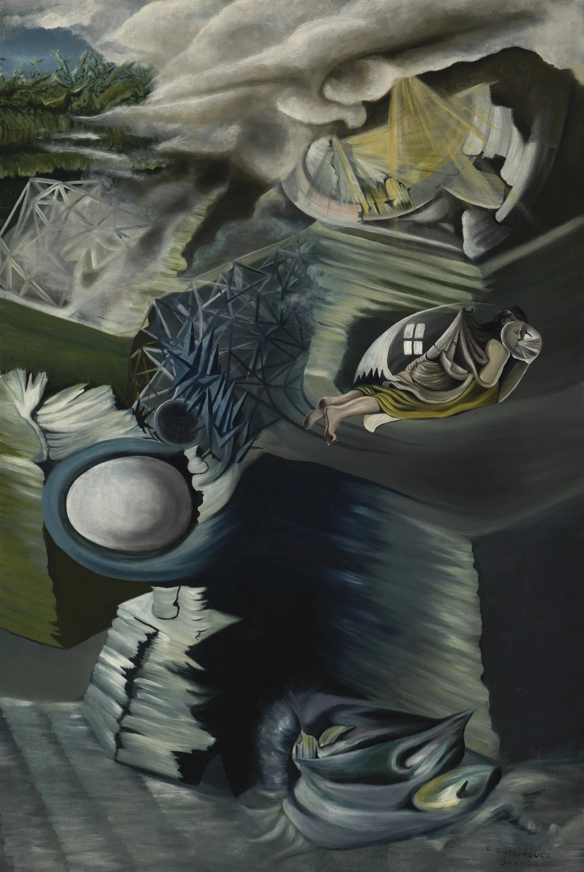 {{ product_title }} Fine Art Print | {{ product_vendor }} Jakero77 Oscar Dominguez - El Soplo (1940) Signed Dated - 17" x 22" Fine Art Print Art Print  Jakero77