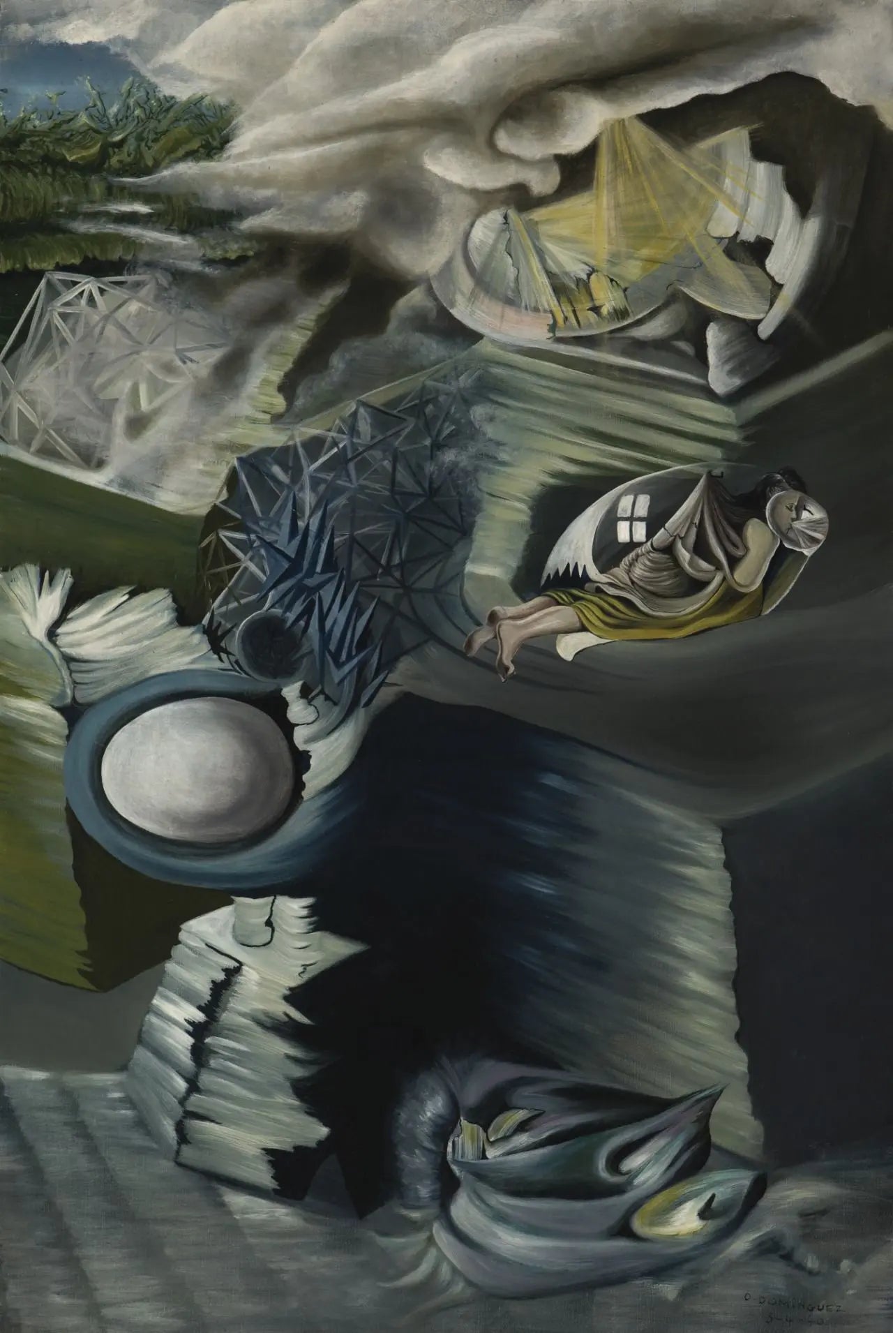 {{ product_title }} Fine Art Print | {{ product_vendor }} Jakero77 Oscar Dominguez - El Soplo, The Breath (1940) Signed - 17" x 22" Fine Art Print Art Print  Jakero77