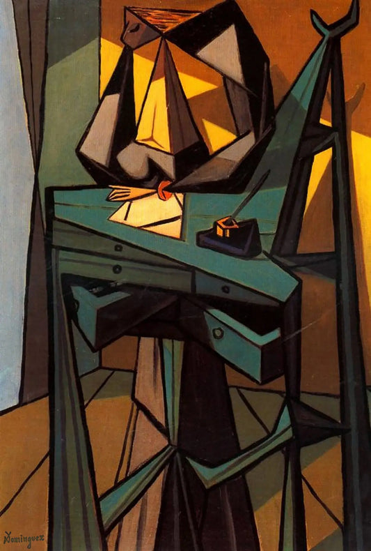 {{ product_title }} Fine Art Print | {{ product_vendor }} Jakero77 Oscar Dominguez - Femme à l'Ecritoire (1943) Signed - 17" x 22" Fine Art Print Art Print  Jakero77