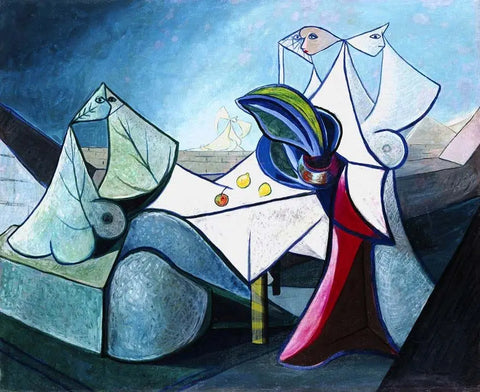 {{ product_title }} Fine Art Print | {{ product_vendor }} Jakero77 Oscar Dominguez - Femmes o Mujeres (1942) - 17" x 22" Fine Art Print Art Print  Jakero77