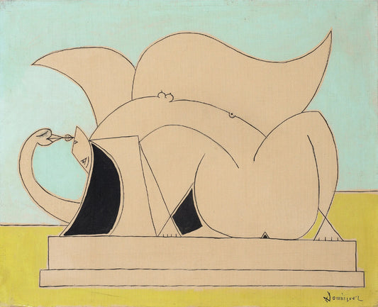 {{ product_title }} Fine Art Print | {{ product_vendor }} Jakero77 Oscar Dominguez - Leda ou Femme Couchee Signed - 17" x 22" Fine Art Print Art Print  Jakero77