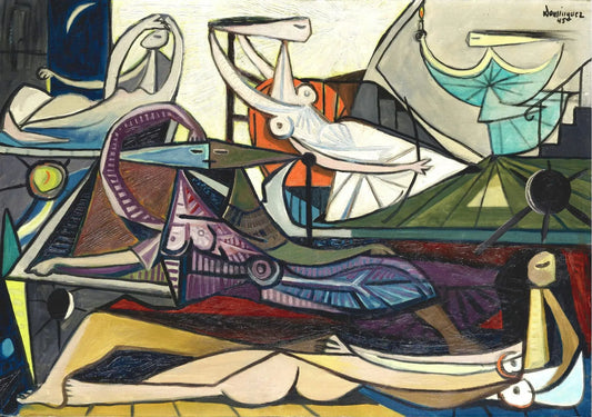 {{ product_title }} Fine Art Print | {{ product_vendor }} Jakero77 Oscar Dominguez - Les Odalisques Cubism (1945) Signed - 17" x 22" Fine Art Print Art Print  Jakero77