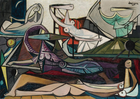 {{ product_title }} Fine Art Print | {{ product_vendor }} Jakero77 Oscar Dominguez - Les Odalisques (1945) Signed - 17" x 22" Fine Art Print Art Print  Jakero77