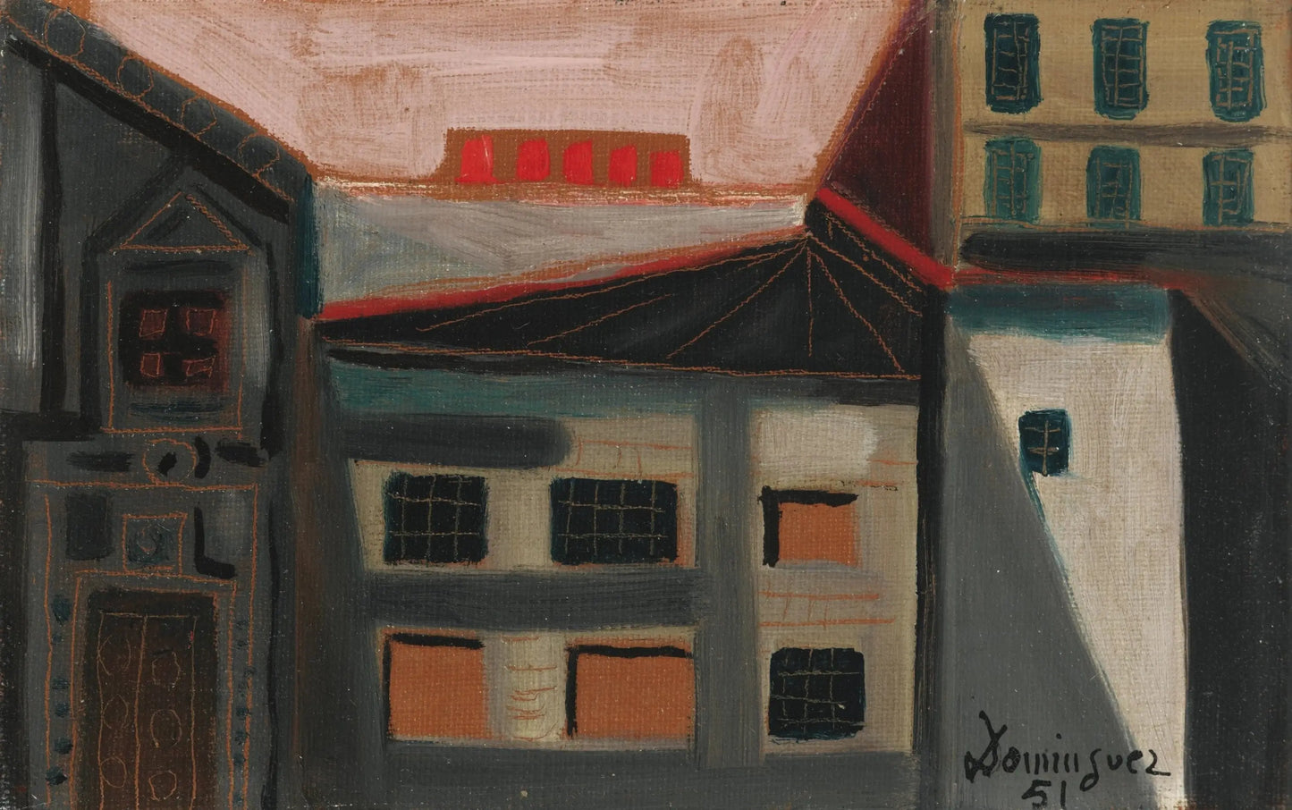 {{ product_title }} Fine Art Print | {{ product_vendor }} Jakero77 Oscar Dominguez - Les Toits (1951) Signed - 17" x 22" Fine Art Print Art Print  Jakero77