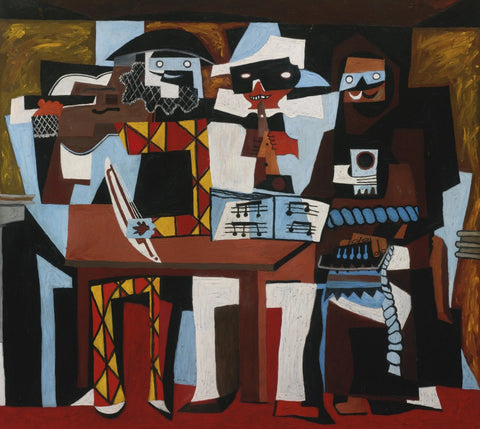 {{ product_title }} Fine Art Print | {{ product_vendor }} Jakero77 Oscar Dominguez - Masked Musicians (1954) Abstract - 17" x 22" Fine Art Print Art Print  Jakero77