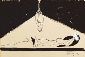 {{ product_title }} Fine Art Print | {{ product_vendor }} Jakero77 Oscar Dominguez - Nu couché Reclining Nude (1949) Signed - 17" x 22" Art Print Art Print  Jakero77