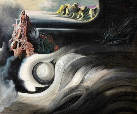 {{ product_title }} Fine Art Print | {{ product_vendor }} Jakero77 Oscar Dominguez - Paysage Cosmique (1938) Signed - 17" x 22" Fine Art Print Art Print  Jakero77