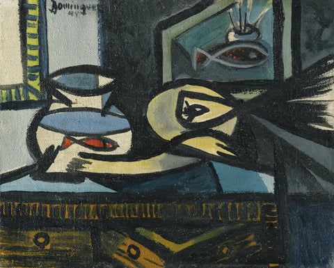 {{ product_title }} Fine Art Print | {{ product_vendor }} Jakero77 Oscar Dominguez - Pecera, Fishbowl (1948) Signed - 17" x 22" Fine Art Print Art Print  Jakero77