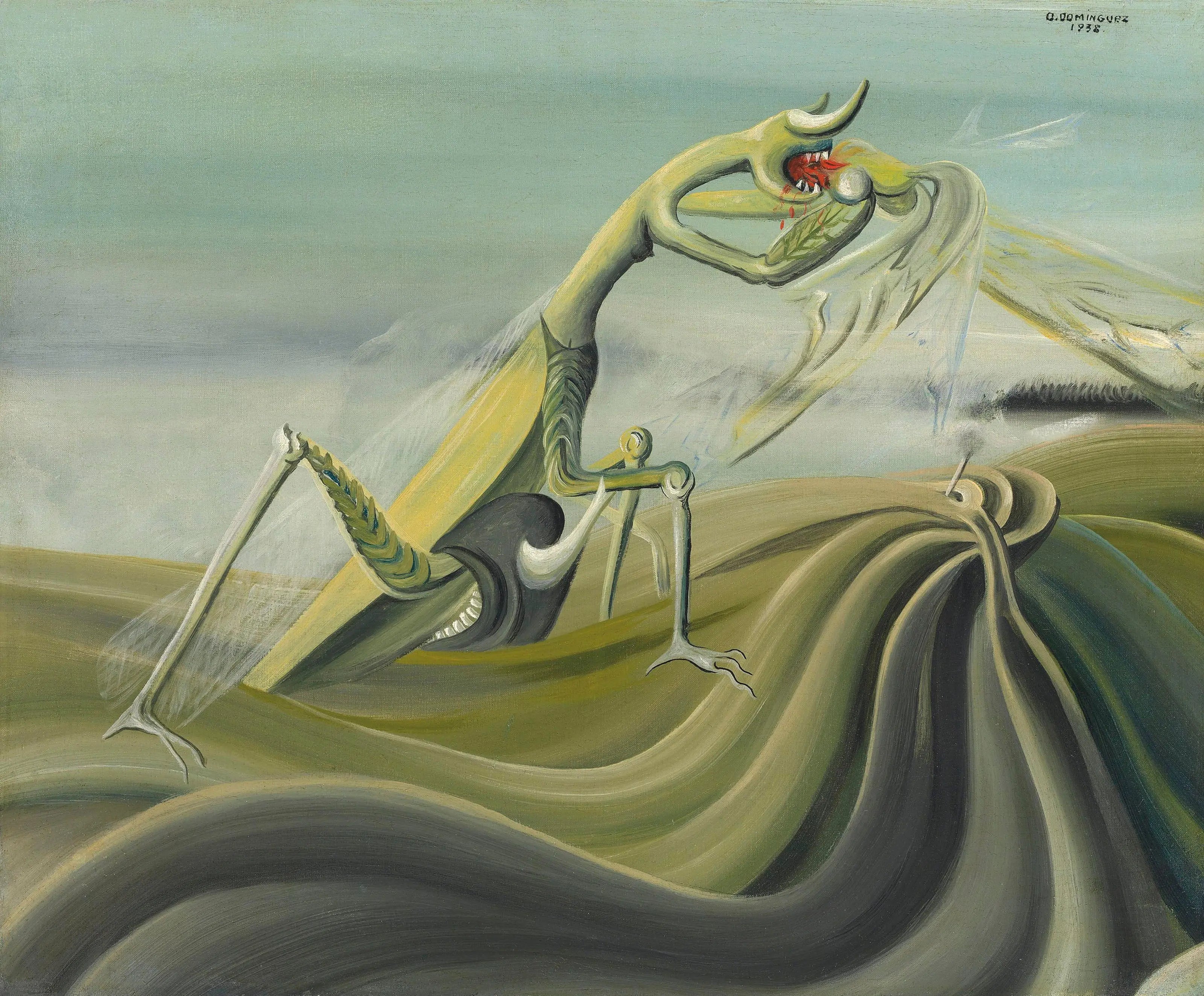 {{ product_title }} Fine Art Print | {{ product_vendor }} Jakero77 Oscar Dominguez - Praying Mantis (1938) Signed - 17" x 22" Fine Art Print Art Print  Jakero77