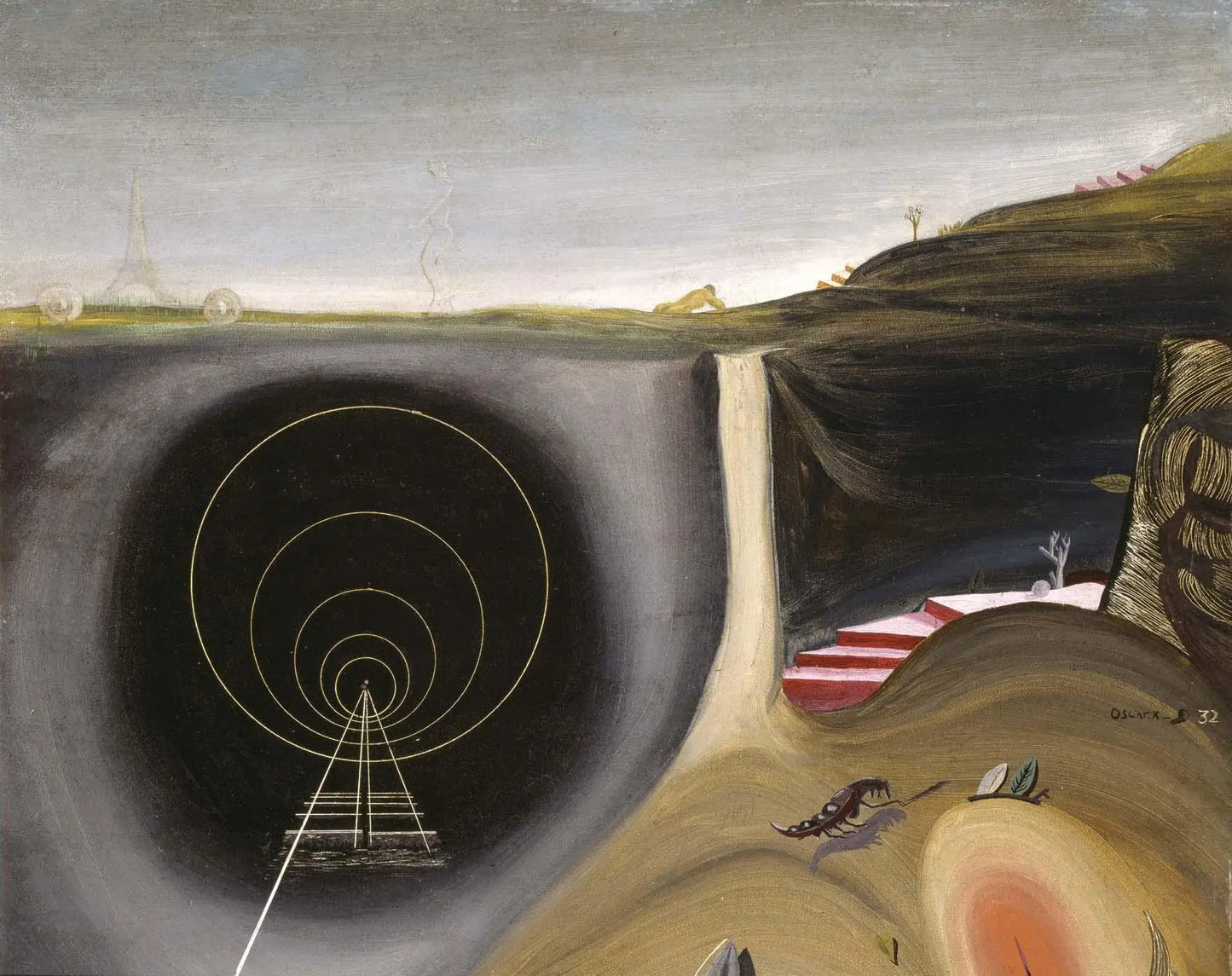 {{ product_title }} Fine Art Print | {{ product_vendor }} Jakero77 Oscar Dominguez - Souvenir of Paris (1932) Signed - 17" x 22" Fine Art Print Art Print  Jakero77