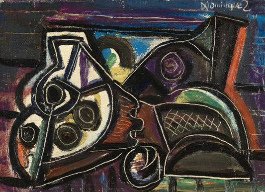 {{ product_title }} Fine Art Print | {{ product_vendor }} Jakero77 Oscar Dominguez - Still Life with Revolver Gun (1949) Signed - 17" x 22" Art Print Art Print  Jakero77