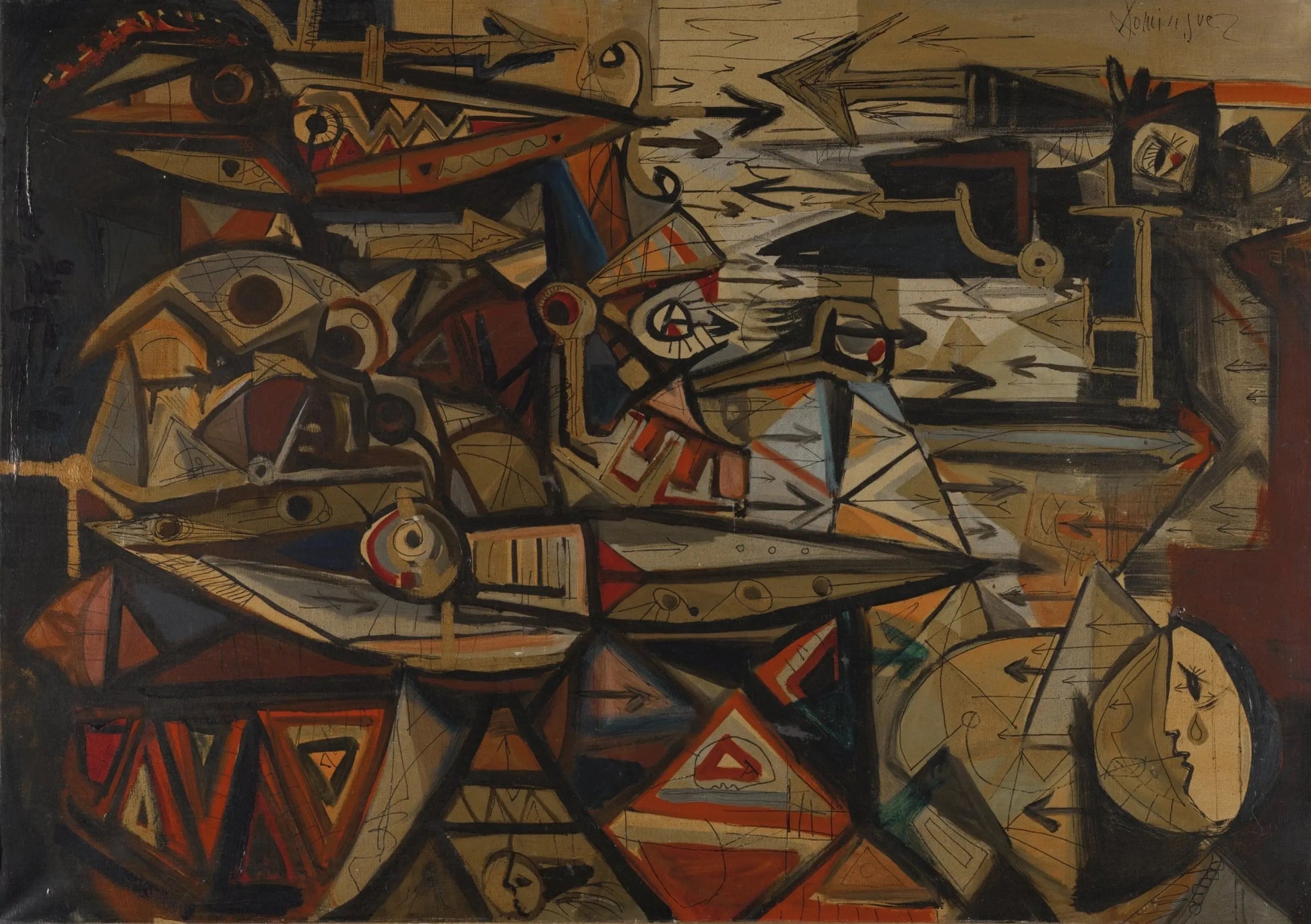 {{ product_title }} Fine Art Print | {{ product_vendor }} Jakero77 Oscar Dominguez - The Battle or The Fighting Lion Signed - 17" x 22" Art Print Art Print  Jakero77