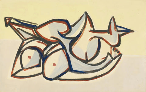 {{ product_title }} Fine Art Print | {{ product_vendor }} Jakero77 Oscar Dominguez - Two Nudes Lying DEUX NUS COUCHÉS - 17" x 22" Fine Art Print Art Print  Jakero77