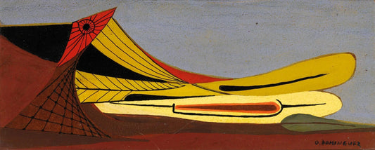 {{ product_title }} Fine Art Print | {{ product_vendor }} Jakero77 Oscar Dominguez - Untitled Abstract Yellow Signed - 17" x 22" Fine Art Print Art Print  Jakero77