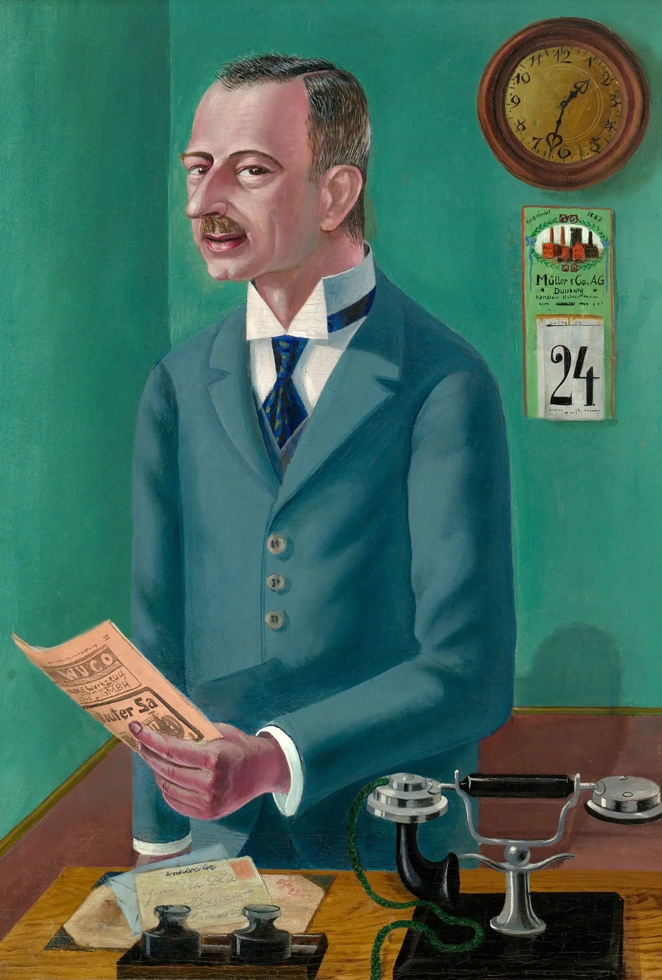 {{ product_title }} Fine Art Print | {{ product_vendor }} Jakero77 Otto Dix - The Businessman Max Roesberg, Dresden (1922) - 17"x22" Fine Art Print Art Print  Jakero77