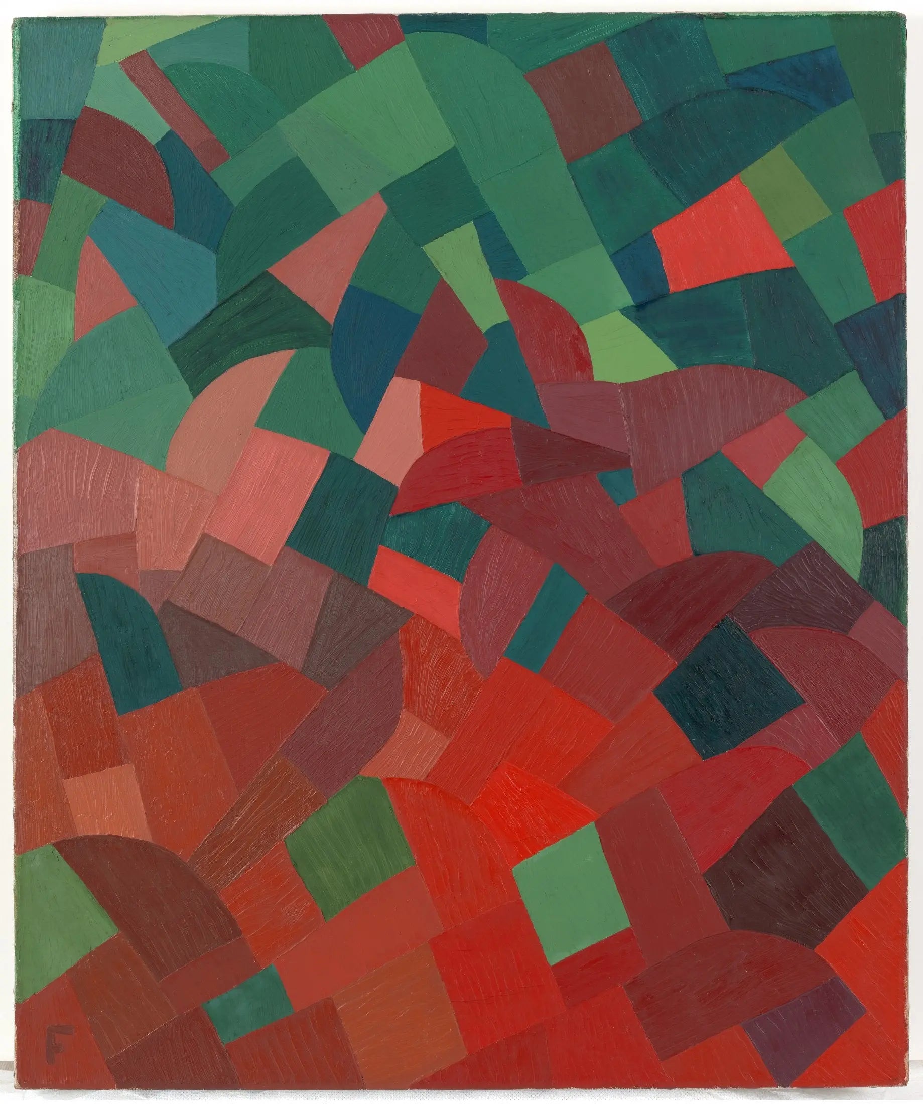 {{ product_title }} Fine Art Print | {{ product_vendor }} Jakero77 Otto Freundlich - Grün-Rot (1939) Abstract Initialed - 17" x 22" Fine Art Print Art Print  Jakero77