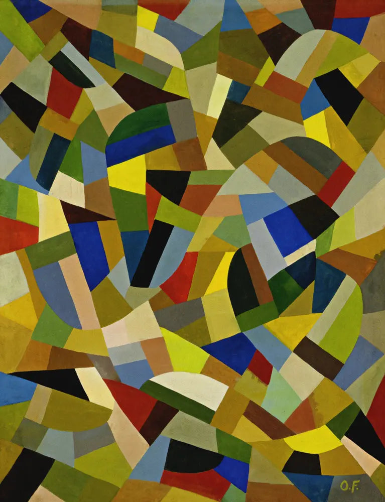 {{ product_title }} Fine Art Print | {{ product_vendor }} Jakero77 Otto Freundlich - Untitled Abstract (1938) Initialed - 17" x 22" Fine Art Print Art Print  Jakero77