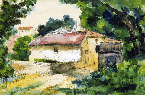 {{ product_title }} Fine Art Print | {{ product_vendor }} Jakero77 Paul Cezanne - House in Provence (1867) Romanticism - 17" x 22" Fine Art Print Art Print  Jakero77