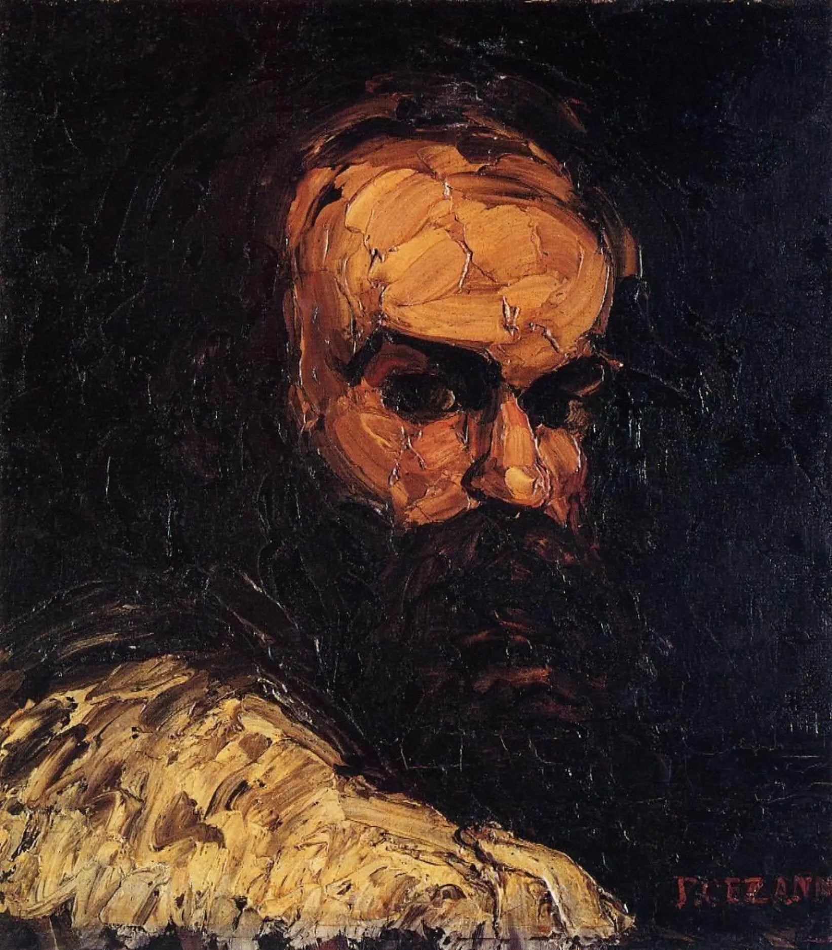 {{ product_title }} Fine Art Print | {{ product_vendor }} Jakero77 Paul Cezanne - Self-Portrait (1866) Dark Period Signed - 17" x 22" Fine Art Print Art Print  Jakero77