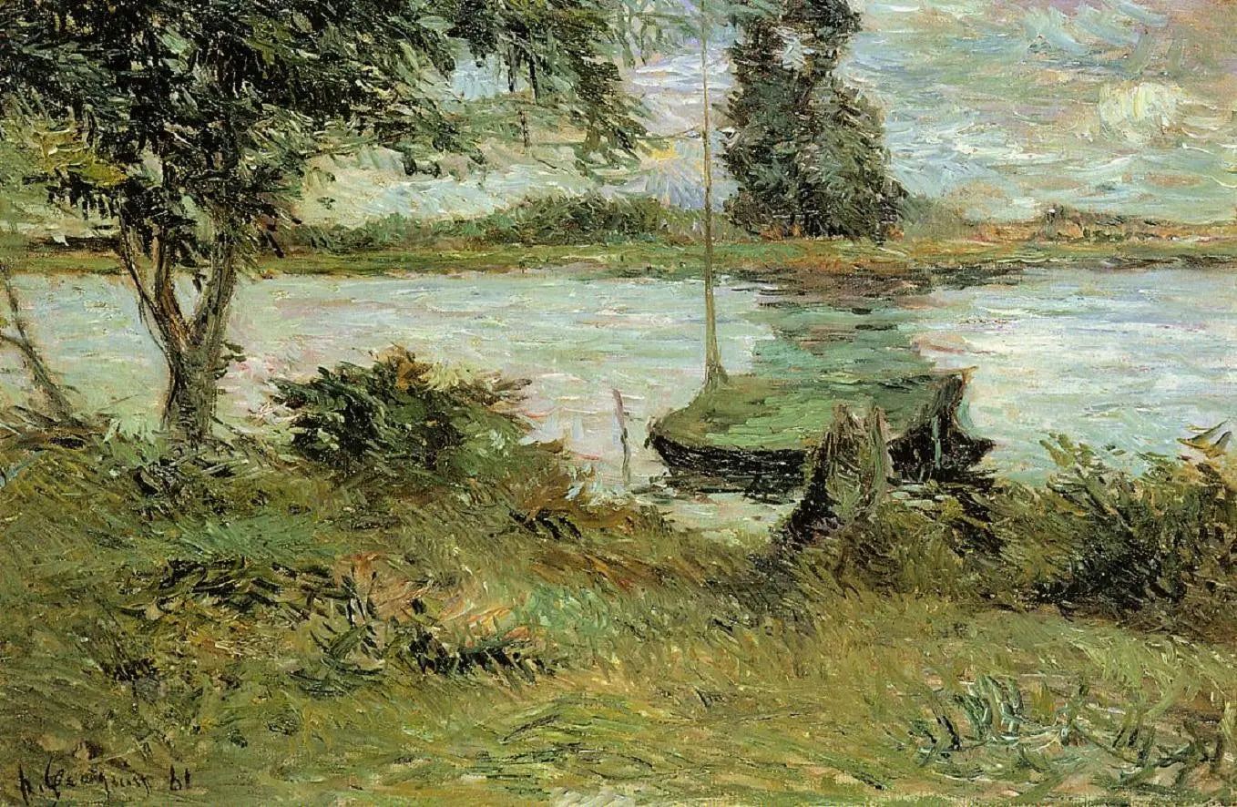 {{ product_title }} Fine Art Print | {{ product_vendor }} Jakero77 Paul Gauguin - Banks of the Oise (1881) Signed - 17" x 22" Fine Art Print Art Print  Jakero77