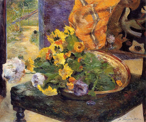 {{ product_title }} Fine Art Print | {{ product_vendor }} Jakero77 Paul Gauguin - To Make a Bouquet (1880) Signed - 17" x 22" Fine Art Print Art Print  Jakero77