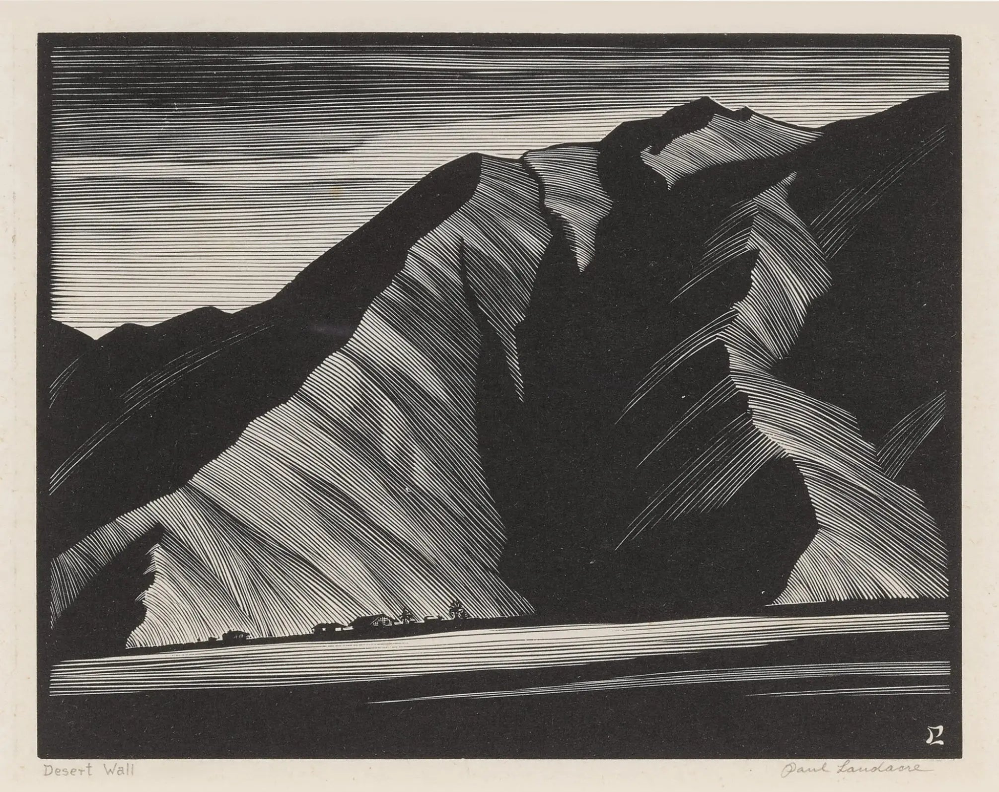 {{ product_title }} Fine Art Print | {{ product_vendor }} Jakero77 Paul Landacre - Desert Wall (1932) Signed - 17" x 22" Fine Art Print Art Print  Jakero77
