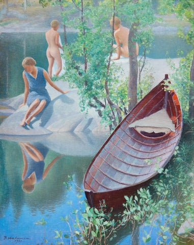 {{ product_title }} Fine Art Print | {{ product_vendor }} Jakero77 Pekka Halonen - Summer Idyll (1931) Nudes - 17" x 22" Fine Art Print Art Print  Jakero77