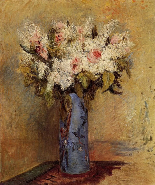 {{ product_title }} Fine Art Print | {{ product_vendor }} Jakero77 Pierre Auguste Renoir - Vase of Lilacs and Roses (1870) - 17" x 22" Fine Art Print Art Print  Jakero77