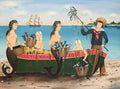 {{ product_title }} Fine Art Print | {{ product_vendor }} Jakero77 Ralph Cahoon Jr. - Nantucket Fish Co. Mermaids Nude Signed - 17" x 22" Art Print Art Print  Jakero77