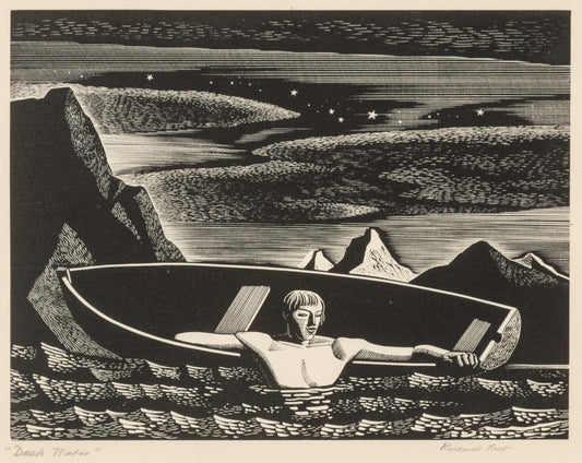 {{ product_title }} Fine Art Print | {{ product_vendor }} Jakero77 Rockwell Kent - Deep Water (1931) Signed Titled - 17" x 22" Fine Art Print Art Print  Jakero77