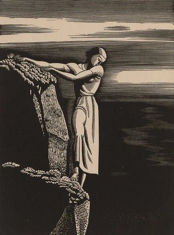 {{ product_title }} Fine Art Print | {{ product_vendor }} Jakero77 Rockwell Kent - Girl on a Cliff (1930) - 17" x 22" Fine Art Print Art Print  Jakero77