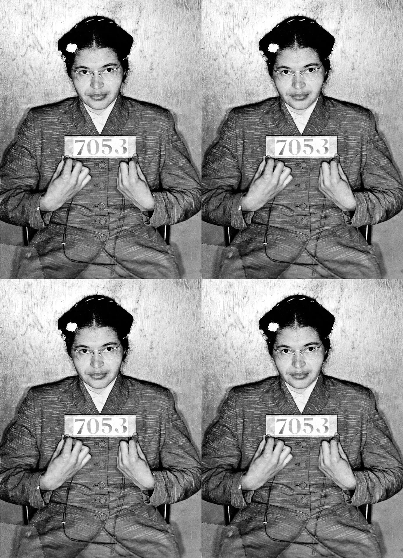 {{ product_title }} Fine Art Print | {{ product_vendor }} Jakero77 Rosa Parks Mugshot Civil Rights (1956) Joe Rogan Podcast - 17"x22" Fine Art Print Art Print  Jakero77