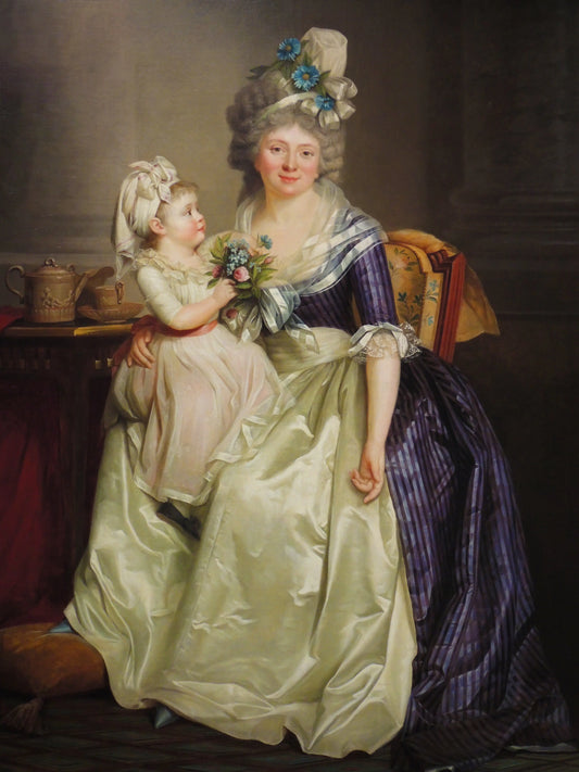 {{ product_title }} Fine Art Print | {{ product_vendor }} Jakero77 Rose-Adélaïde Ducreux - Mother Holding Daughter on Her Lap - 17" x 22" Art Print Art Print  Jakero77