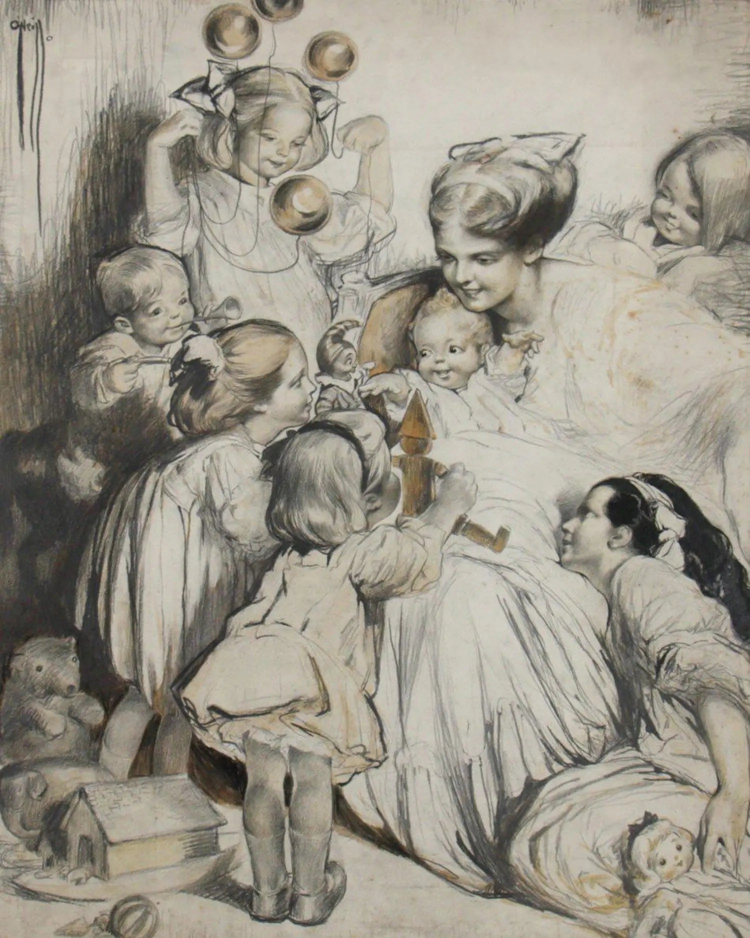 {{ product_title }} Fine Art Print | {{ product_vendor }} Jakero77 Rose O'Neill - Baby's First Christmas (1910) - 17" x 22" Fine Art Print Art Print  Jakero77