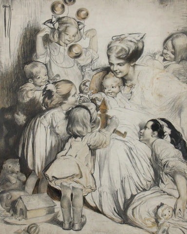 {{ product_title }} Fine Art Print | {{ product_vendor }} Jakero77 Rose O'Neill - Baby's First Christmas (1910) - 17" x 22" Fine Art Print Art Print  Jakero77