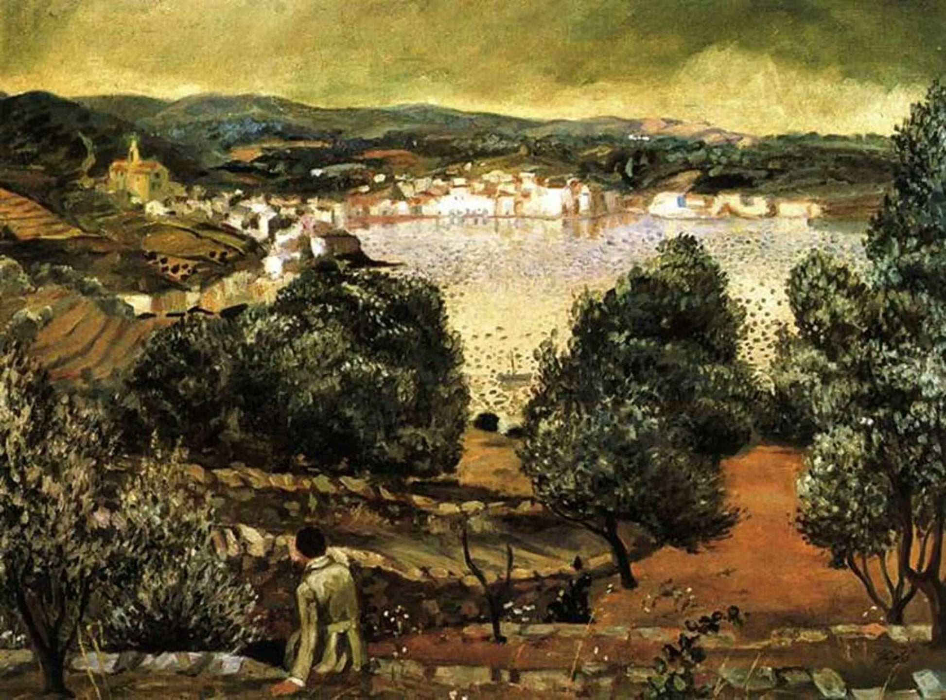 {{ product_title }} Fine Art Print | {{ product_vendor }} Jakero77 Salvador Dali - Olive Trees, Landscape at Cadaques (1922) - 17"x22" Fine Art Print Art Print  Jakero77