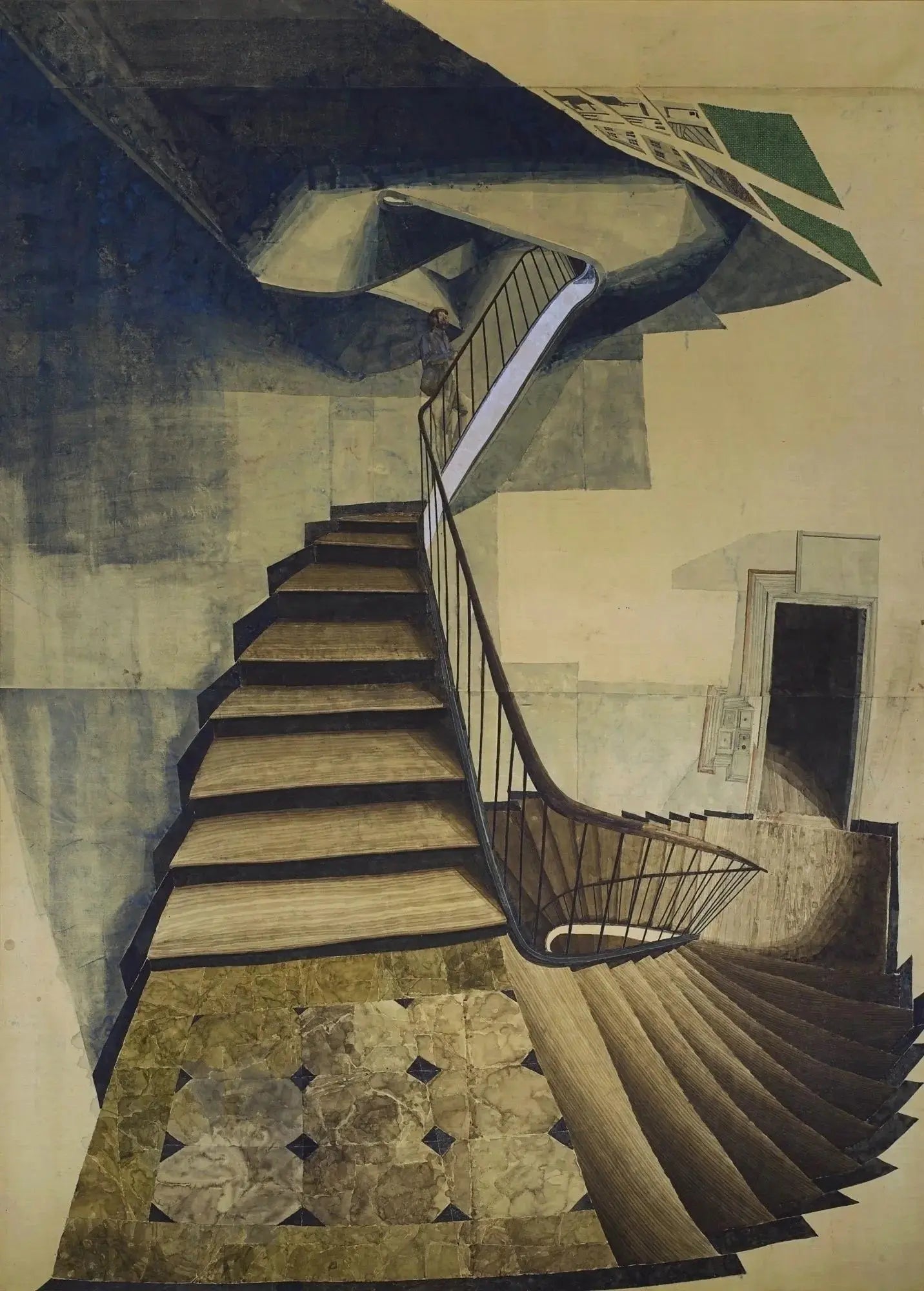 {{ product_title }} Fine Art Print | {{ product_vendor }} Jakero77 Sam Szafran - Staircases (1934) Surrealism - 17" x 22" Fine Art Print Art Print  Jakero77