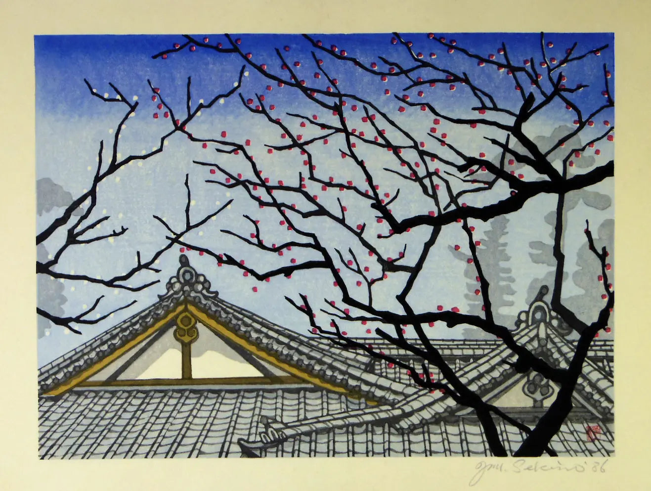 {{ product_title }} Fine Art Print | {{ product_vendor }} Jakero77 Sekino Jun'ichiro - Fuda Tenjin (1986) Japanese Woodblock - 17" x 22" Art Print Art Print  Jakero77